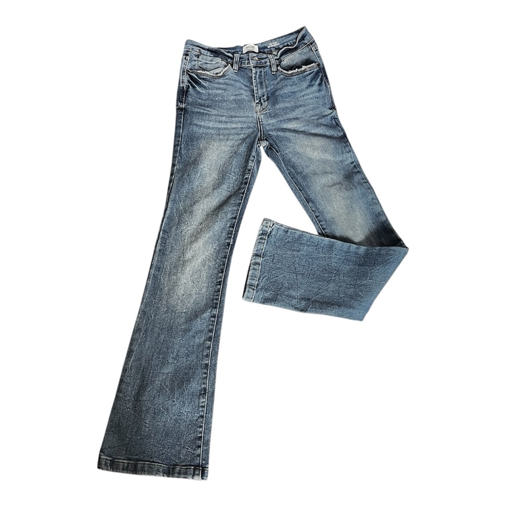 Kensie Womens Jeans 4/27 Tessa High Rise Bootcut Stretch Faded Blue Denim Casual